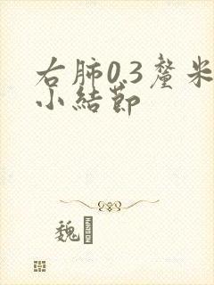 右肺0.3厘米小结节封面