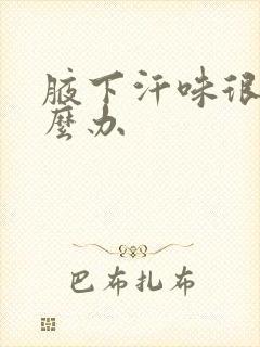 腋下汗味很重怎么办