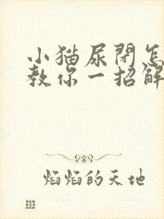 小猫尿闭怎么办教你一招解决