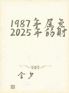 1987年属兔2025年的财运方向