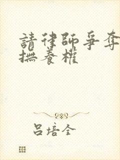 请律师争夺孩子抚养权