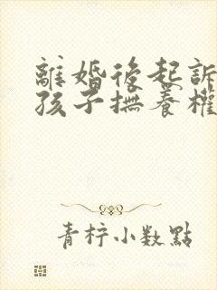 离婚后起诉要回孩子抚养权封面