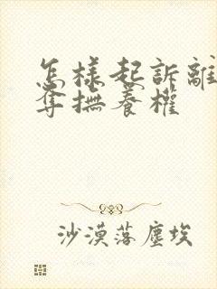 怎样起诉离婚争夺抚养权