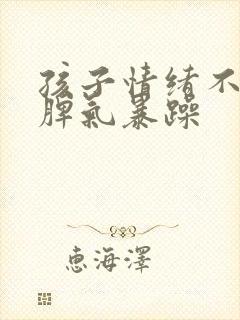 孩子情绪不稳定脾气暴躁