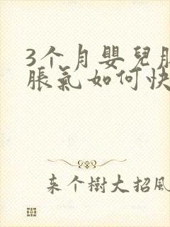 3个月婴儿肚子胀气如何快速消除封面