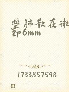 双肺散在微小结节6mm