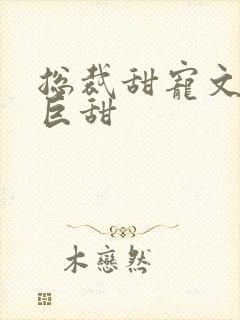 总裁甜宠文推荐巨甜