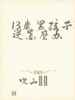 13岁男孩子叛逆怎么办