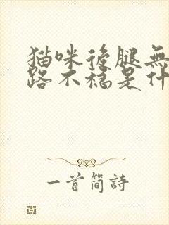 猫咪后腿无力走路不稳是什么原因