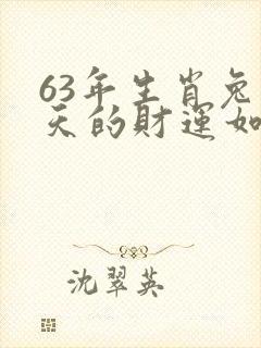 63年生肖兔今天的财运如何封面