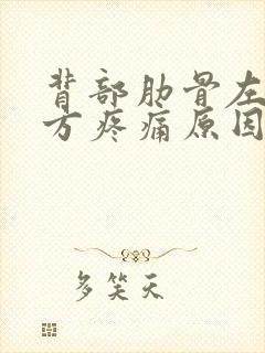 背部肋骨左侧下方疼痛原因