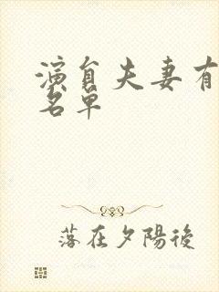 演员夫妻有哪些名单