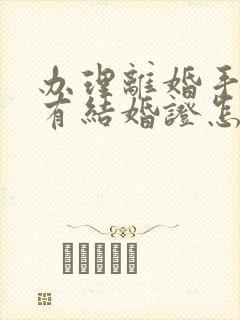 办理离婚手续没有结婚证怎么办封面