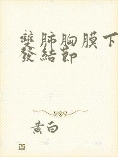 双肺胸膜下区多发结节