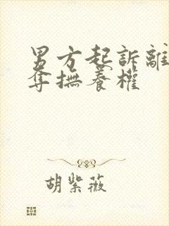 男方起诉离婚争夺抚养权封面