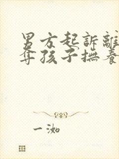 男方起诉离婚争夺孩子抚养权