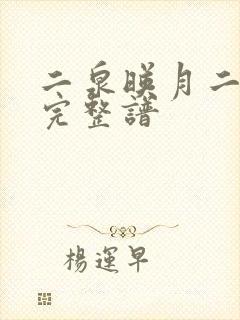 二泉映月二胡谱完整谱