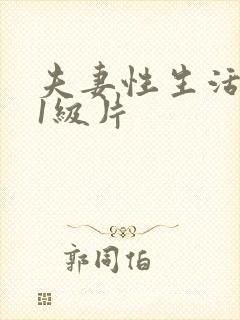 夫妻性生活黄色1级片