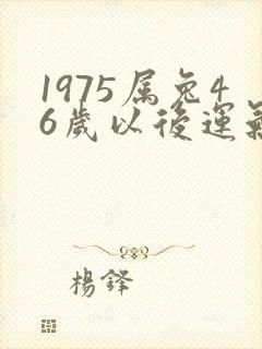 1975属兔46岁以后运气女封面