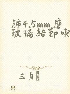 肺4.5mm磨玻璃结节吃中药能消掉吗封面