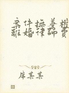 案件抚养权纠纷离婚律师费