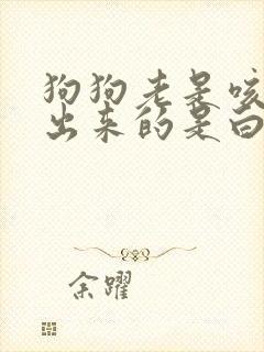 狗狗老是咳嗽吐出来的是白色泡沫