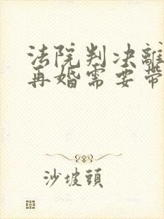 法院判决离婚后再婚需要带什么去登记结婚封面