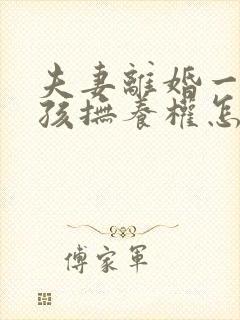 夫妻离婚一个小孩抚养权怎么判封面