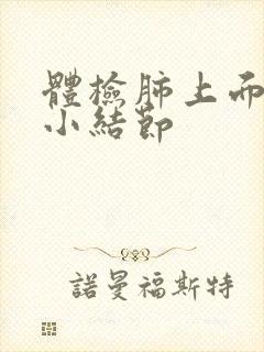 体检肺上面有微小结节