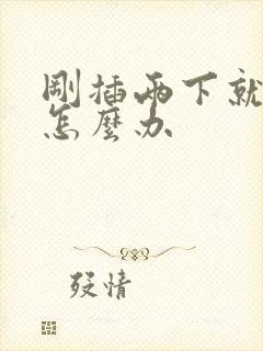 刚插两下就射了怎么办封面