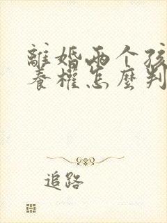 离婚两个孩子抚养权怎么判定