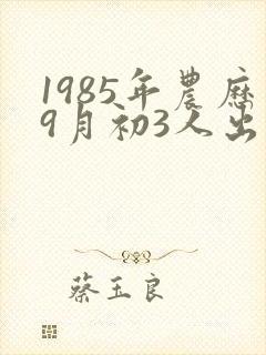 1985年农历9月初3人出生的命运封面