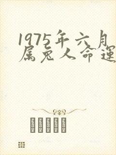1975年六月属兔人命运