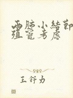 两肺小结节,增殖灶考虑封面