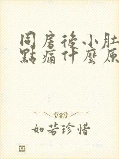 同房后小肚子有点痛什么原因封面