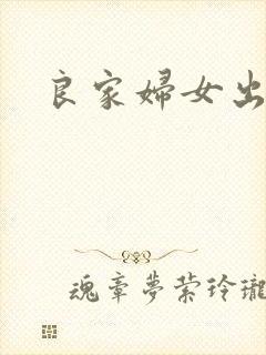 良家妇女出墙记封面