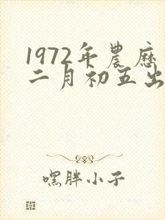 1972年农历二月初五出生女命
