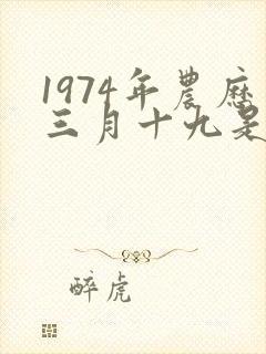 1974年农历三月十九是什么命