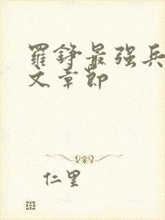 罗铮最强兵王全文章节封面