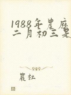 1988年农历二月初三是什么命封面