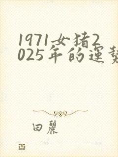 1971女猪2025年的运势及财运