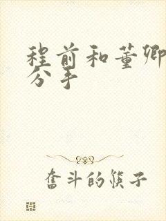 程前和董卿为何分手