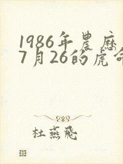 1986年农历7月26的虎命运如何
