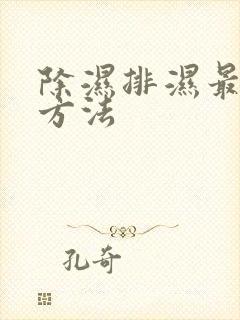 除湿排湿最好的方法