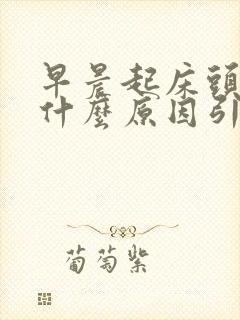 早晨起床头晕是什么原因引起的封面