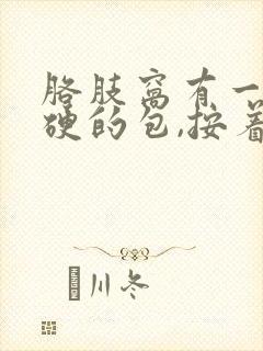 胳肢窝有一个硬硬的包,按着疼