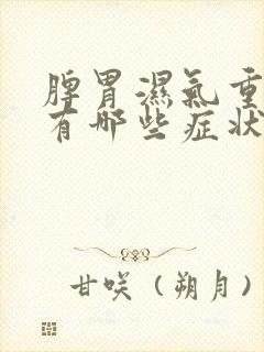 脾胃湿气重症状有哪些症状