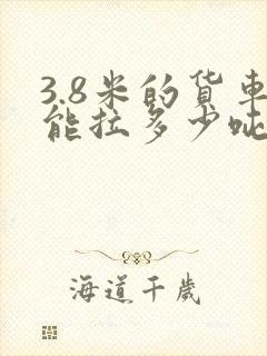 3.8米的货车能拉多少吨