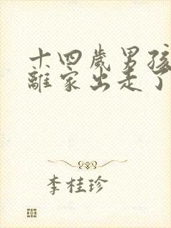 十四岁男孩叛逆离家出走了怎么办