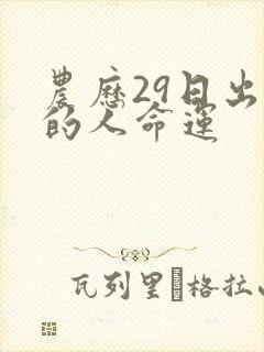 农历29日出生的人命运封面